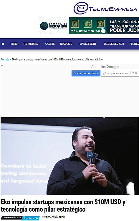 Eko impulsa startups mexicanas con $10M USD y tecnologa como pilar estratgico